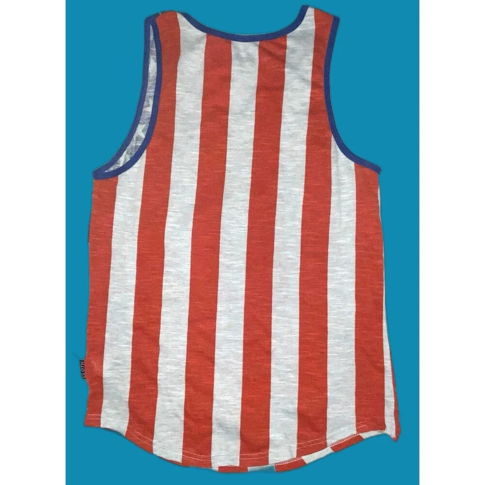 Brooklyn Cloth Mfg Co. Men Tank Top Size Small Grey Stars & Stripes Cotton Blend - Picture 2 of 5